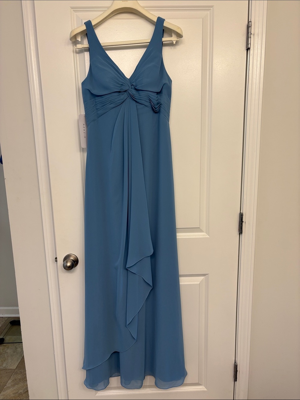 Elegant Azazie Steel Blue Dress